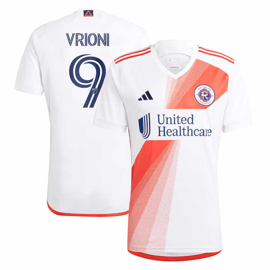 Men's New England Revolution Giacomo Vrioni adidas White 2023 Defiance Replica Jersey - Jersey