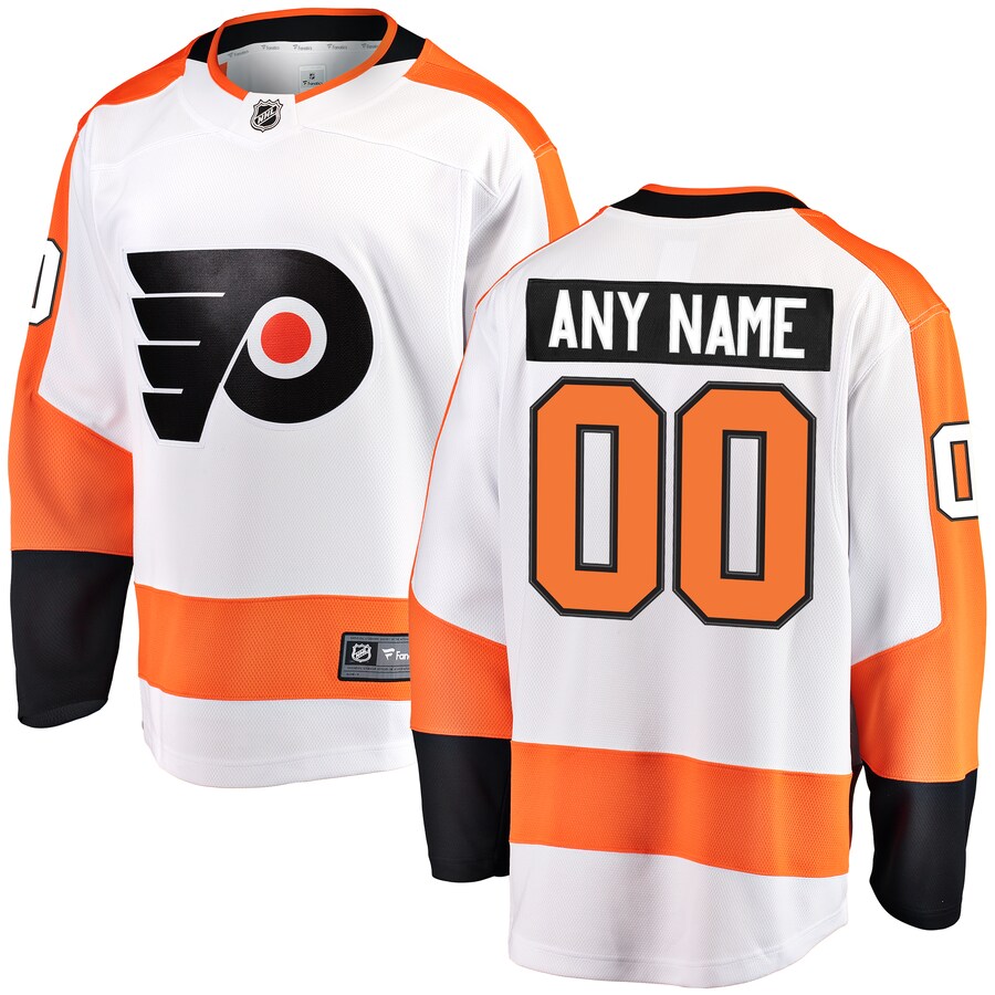Men's Philadelphia Flyers Fanatics Branded White Away Breakaway Custom Jersey - Jersey