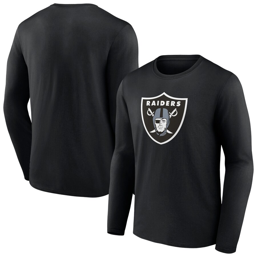 Men's Las Vegas Raiders Black Primary Team Logo Long Sleeve T-Shirt - Jersey