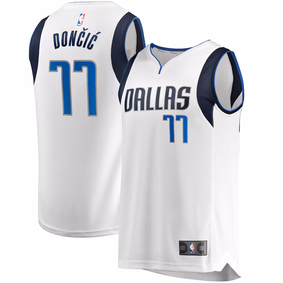 Youth Dallas Mavericks Luka Dončić Fanatics White Fast Break Replica Jersey - Association Edition - Jersey