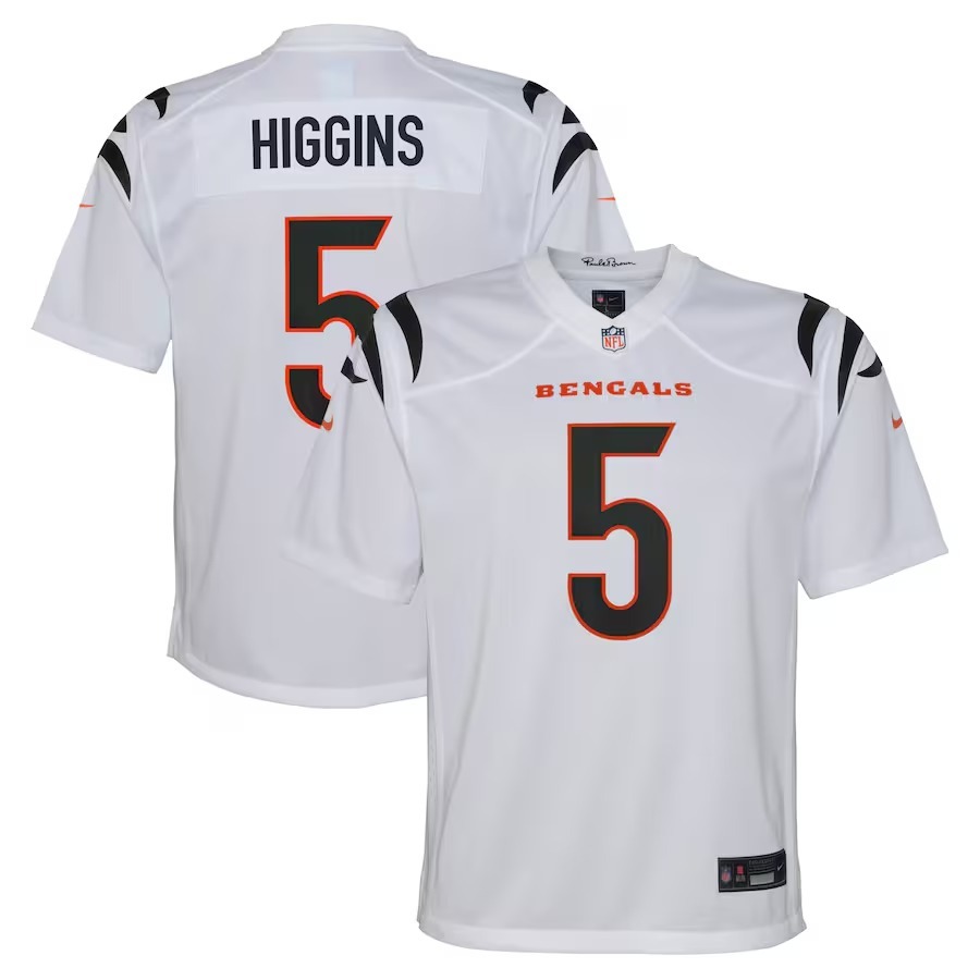 Youth Cincinnati Bengals Tee Higgins Nike White Game Jersey - Jersey
