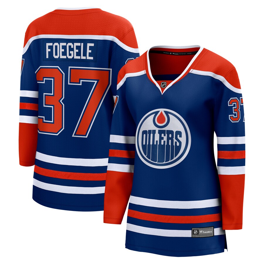 Women's Edmonton Oilers Warren Foegele Fanatics Branded Royal Home Breakaway Player Jersey - Jersey