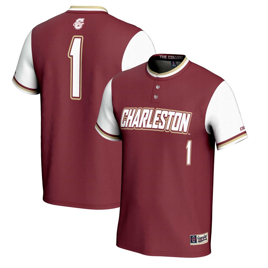 Unisex GameDay Greats #1 Maroon Charleston Cougars Lightweight Softball Jersey - Jersey