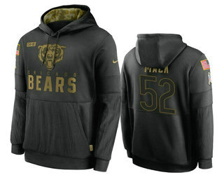 Men's Chicago Bears #52 Khalil Mack Black 2020 Salute to Service Sideline Performance Pullover Hoodie - Jersey