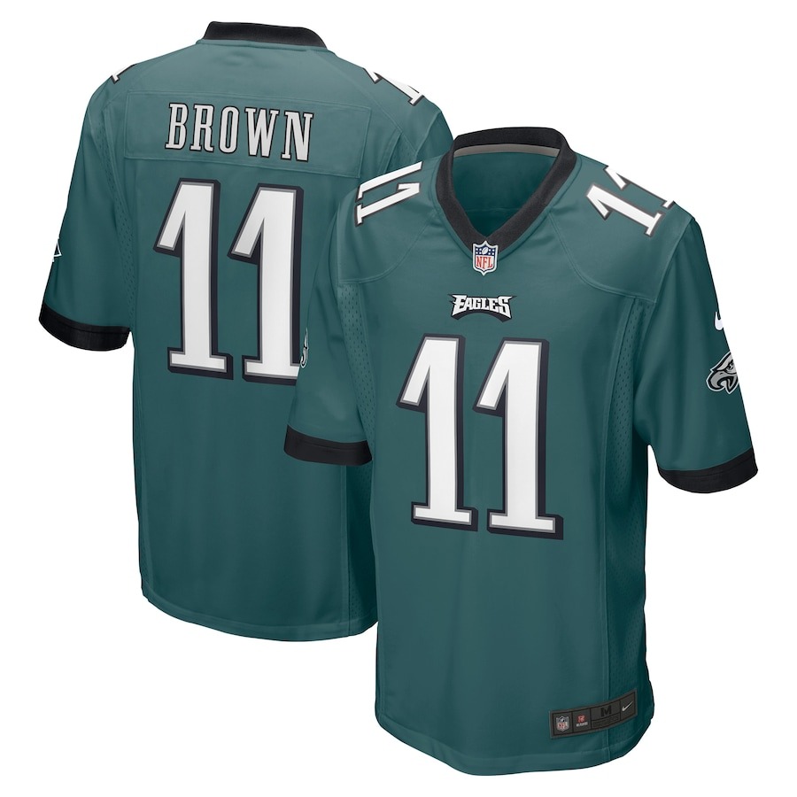 Men's Philadelphia Eagles A.J. Brown Nike Midnight Green Player Game Jersey - Jersey