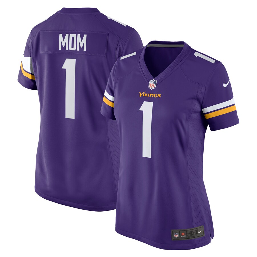 Women's Minnesota Vikings Number 1 Mom Nike Purple Game Jersey - Jersey