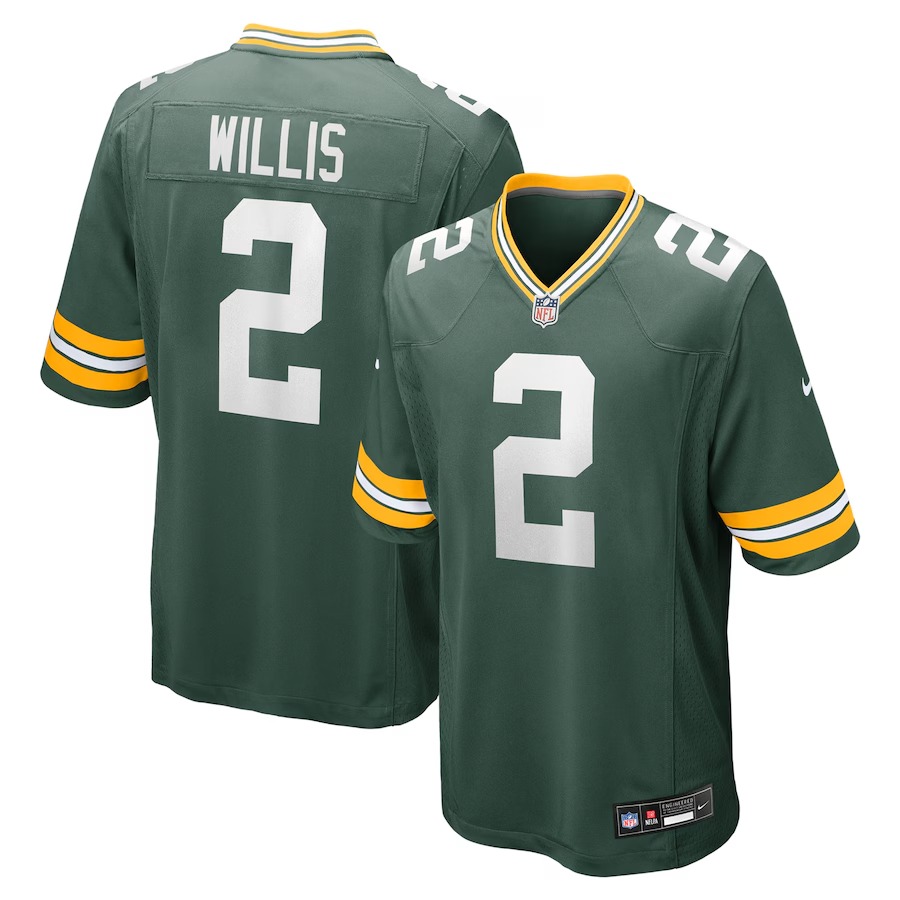 Men's Green Bay Packers Malik Willis Nike Green Game Jersey - Jersey