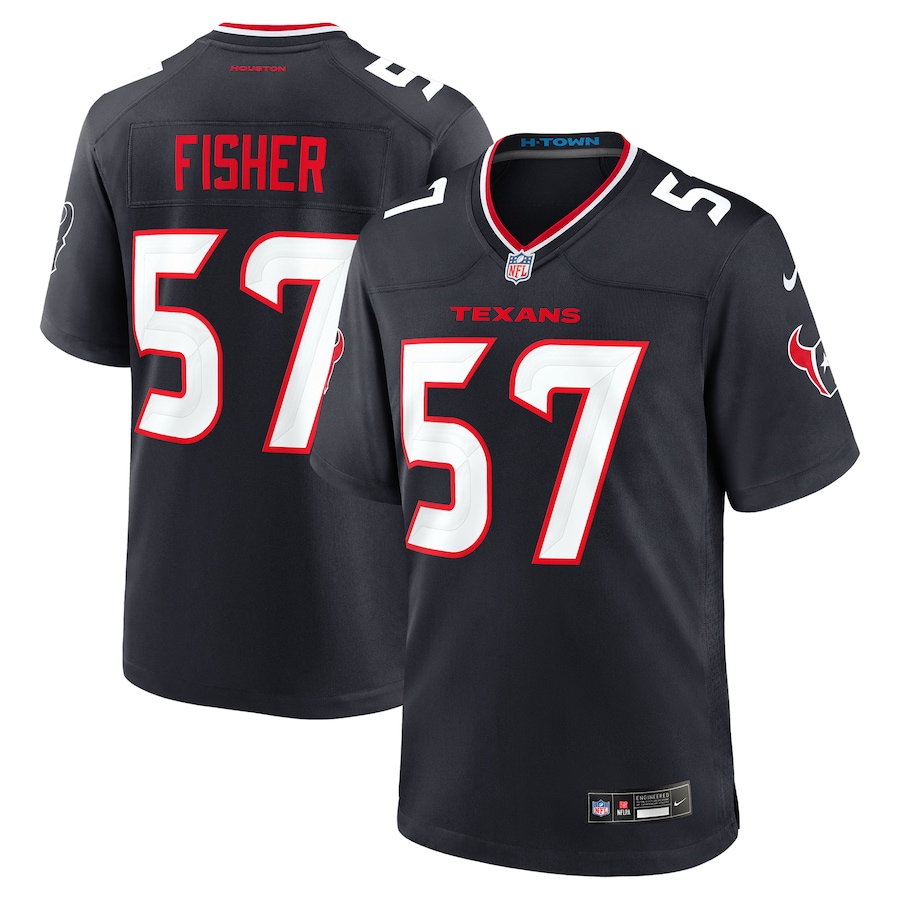 Men's Houston Texans Blake Fisher Nike Navy Team Game Jersey - Jersey