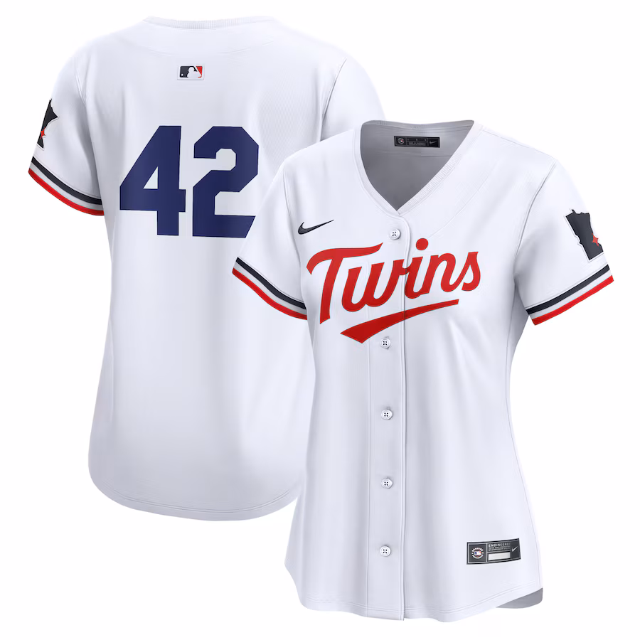 Women's Minnesota Twins  Nike White 2024 Jackie Robinson Day Home Limited Jersey - Jersey