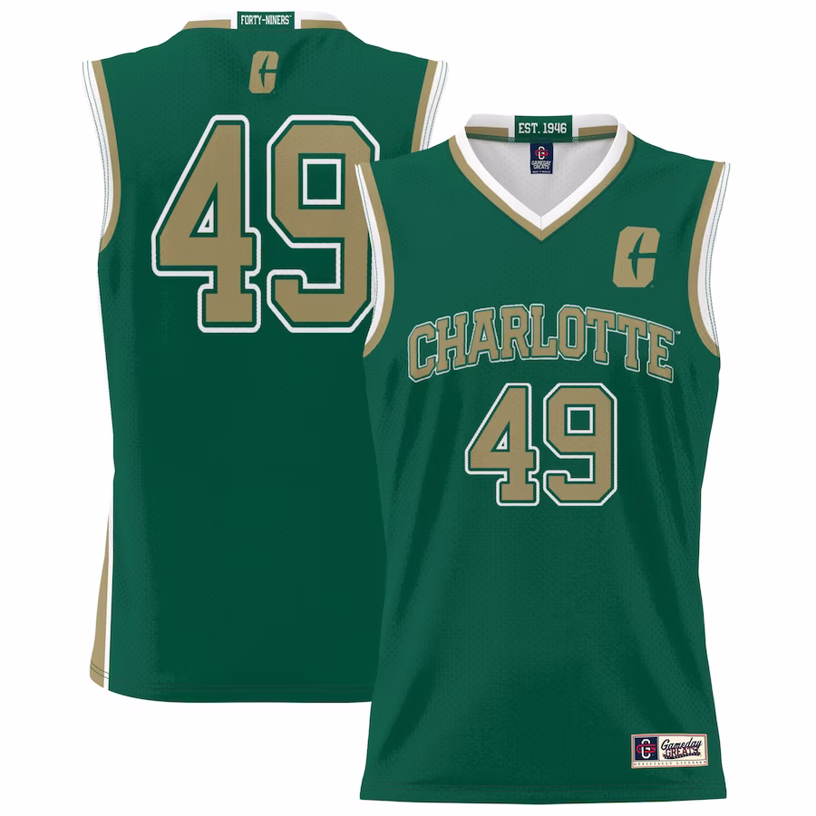 #49 Charlotte 49ers GameDay Greats Unisex Lightweight Basketball Jersey - Green - Jersey