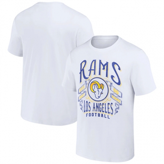 Men's Los Angeles Rams White X Darius Rucker Collection Vintage Football T Shirt - Jersey