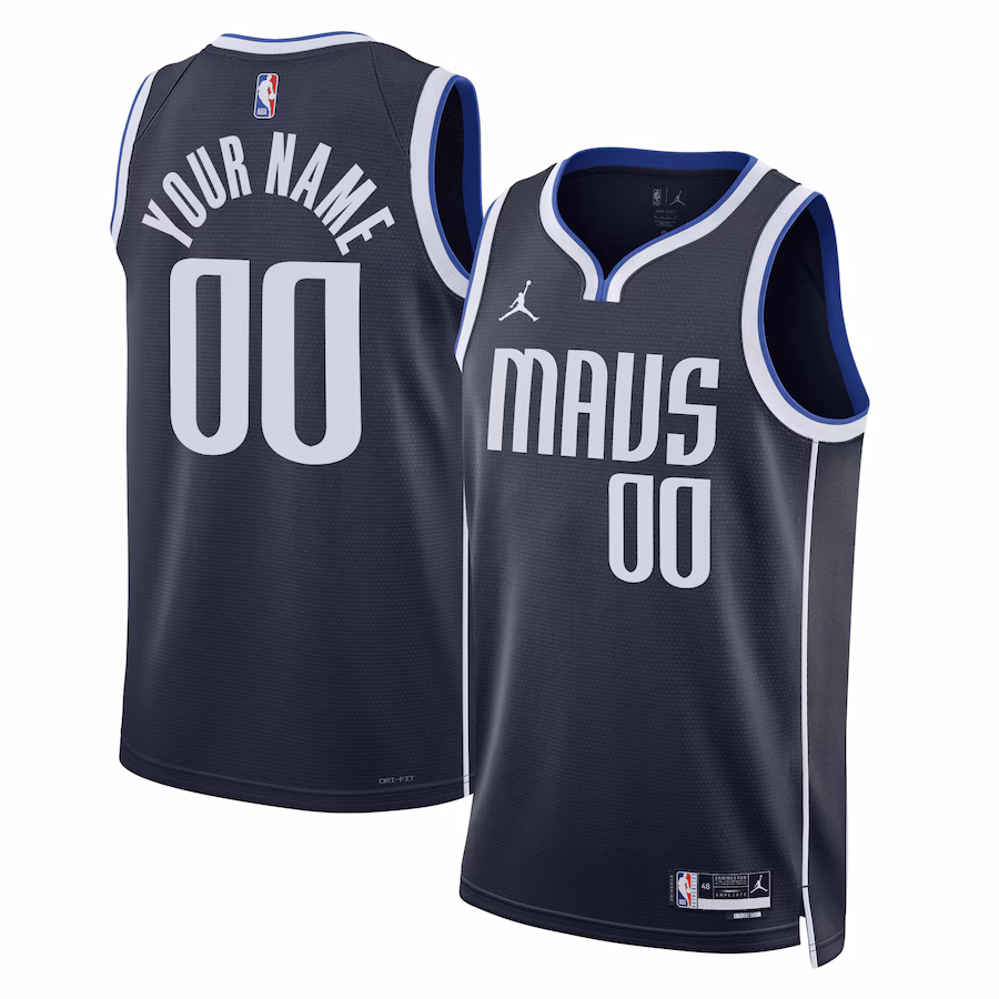 Unisex Dallas Mavericks Jordan Brand Navy 2022/23 Swingman Custom Jersey - Statement Edition - Jersey