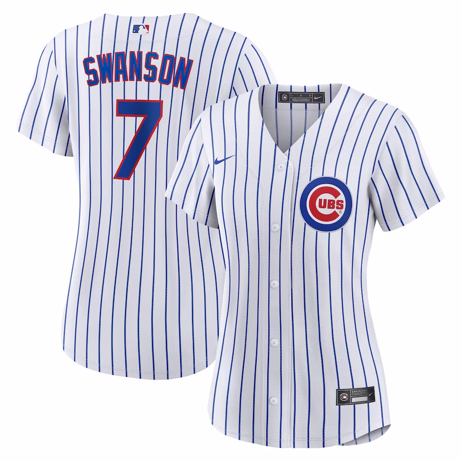 Women's Chicago Cubs Dansby Swanson Nike White/Royal Home Replica Player Jersey - Jersey