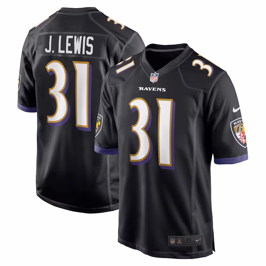 Men's Baltimore Ravens Jamal Lewis Nike Black Retired Player Jersey - Jersey
