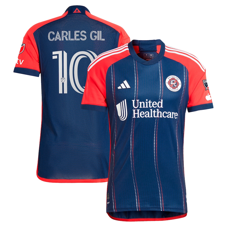 Men's New England Revolution Carles Gil adidas Navy 2024 Boston Tea Party Authentic Player Jersey - Jersey