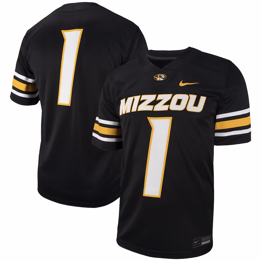 Men's Nike #1 Black Missouri Tigers Untouchable Football Replica Jersey - Jersey