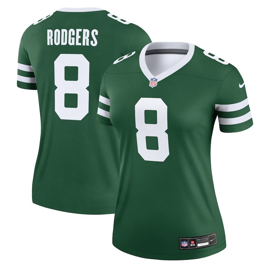 Women's New York Jets Aaron Rodgers Nike Legacy Green Legend Jersey - Jersey