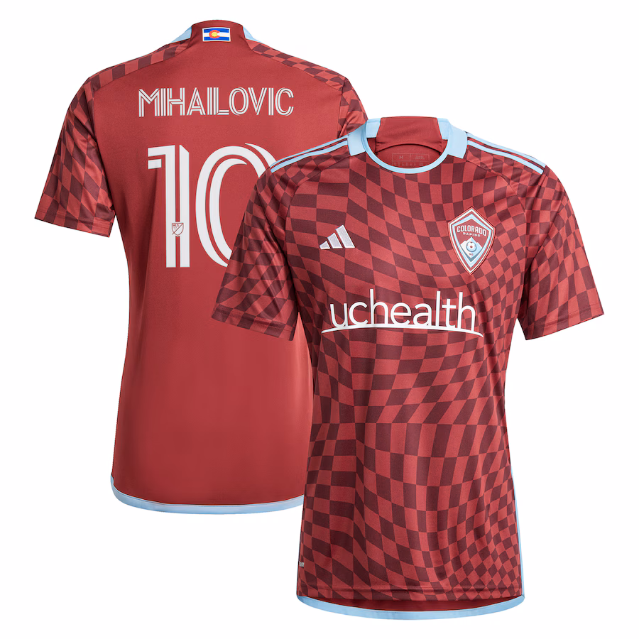 Men's Colorado Rapids Djordje Mihailovic adidas Burgundy 2024 One Flag Kit Replica Player Jersey - Jersey