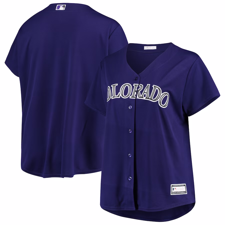 Women's Colorado Rockies Purple Plus Size Alternate Replica Team Jersey - Jersey