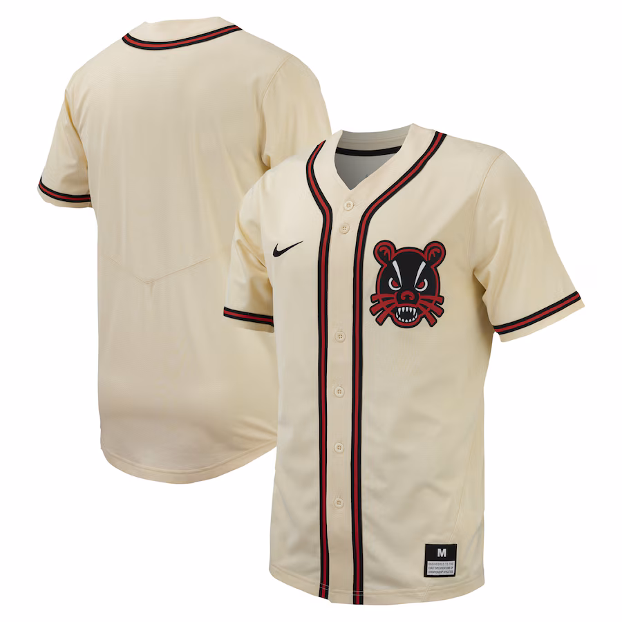 Men's Nike  Natural Cincinnati Bearcats Replica Full-Button Baseball Jersey - Jersey