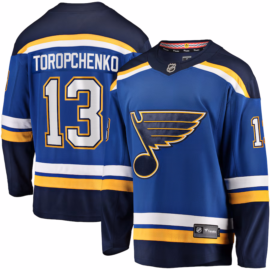 Men's St. Louis Blues Alexey Toropchenko Fanatics Blue Home Breakaway Jersey - Jersey