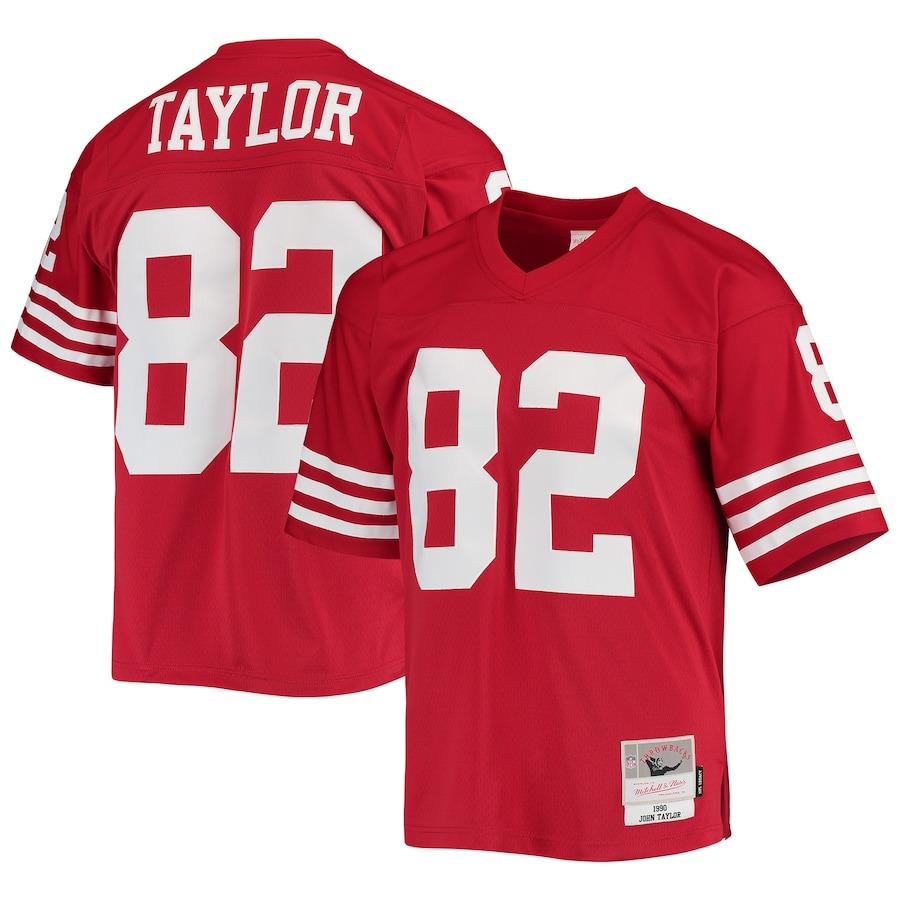 Men's San Francisco 49ers John Taylor Mitchell & Ness Scarlet Legacy Replica Jersey - Jersey