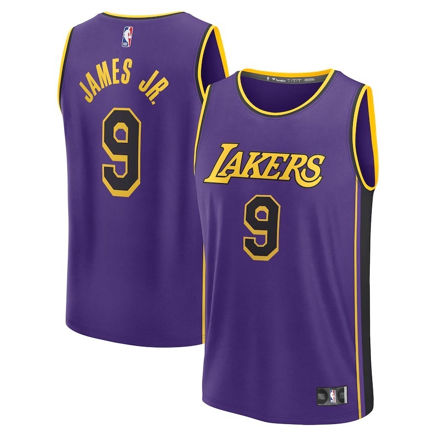 Men's Los Angeles Lakers Bronny James Fanatics Purple Fast Break Replica Player Jersey - Statement Edition - Jersey