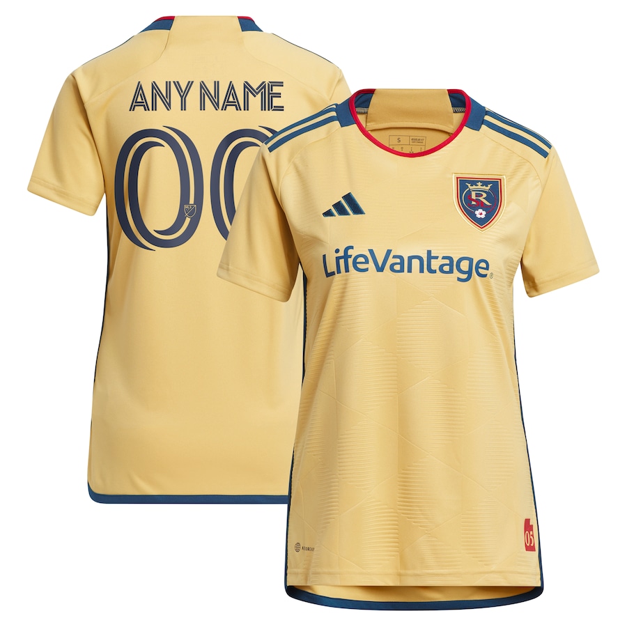 Women's Real Salt Lake adidas Gold 2023 The Beehive State Kit Replica Custom Jersey - Jersey