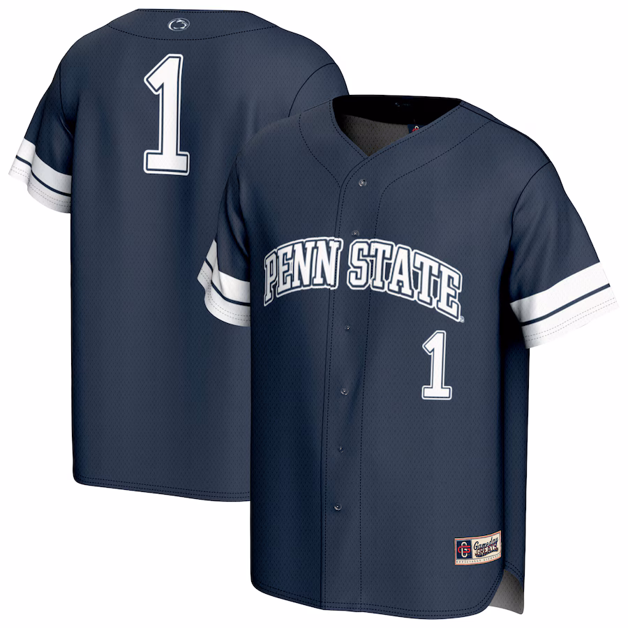 Unisex GameDay Greats #1 Navy Penn State Nittany Lions Lightweight Collegiate Baseball Fashion Jersey - Jersey