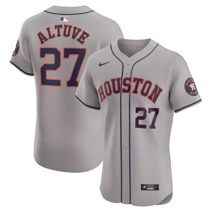 Men's Houston Astros Jose Altuve Nike Gray Road Elite Player Jersey - Jersey
