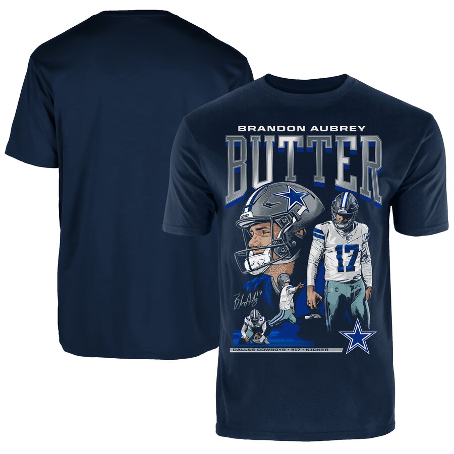 Men's Dallas Cowboys Brandon Aubrey Fanatics Navy Graphic T-Shirt - Jersey