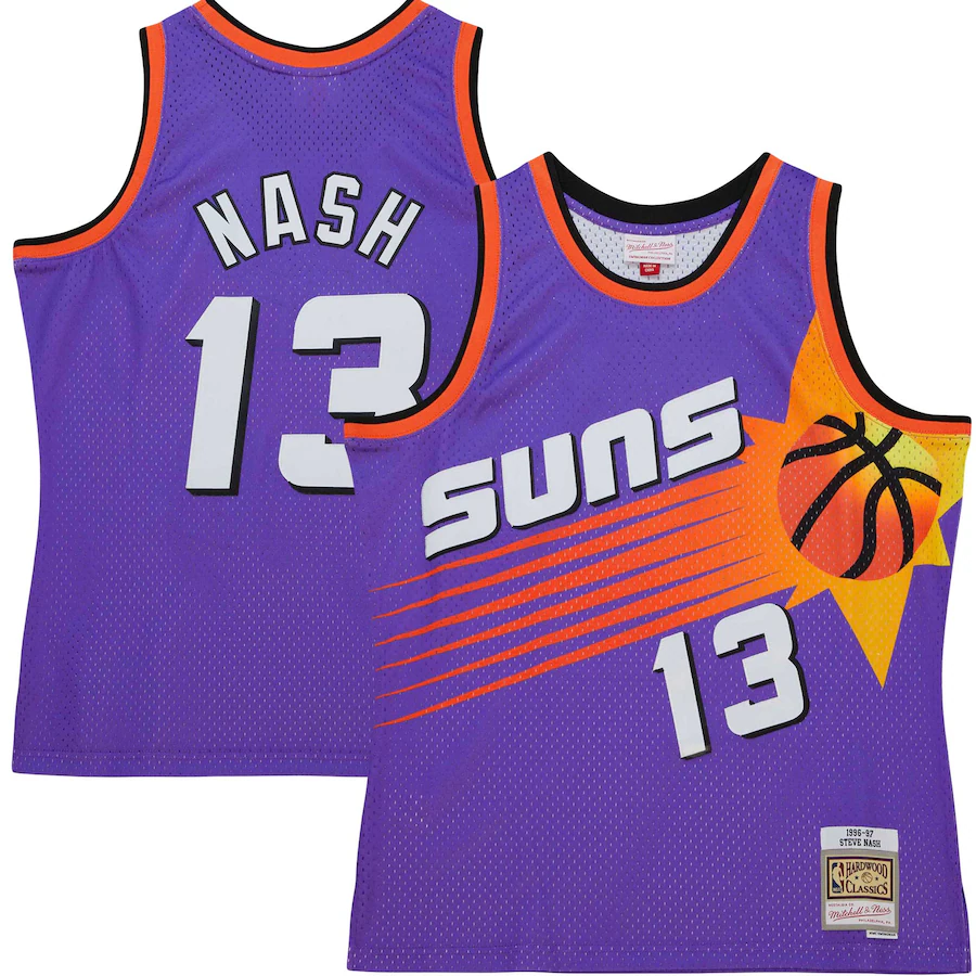 Men's Phoenix Suns Steve Nash Mitchell & Ness Purple Hardwood Classics 1996/97 Tropical Swingman Jersey - Jersey