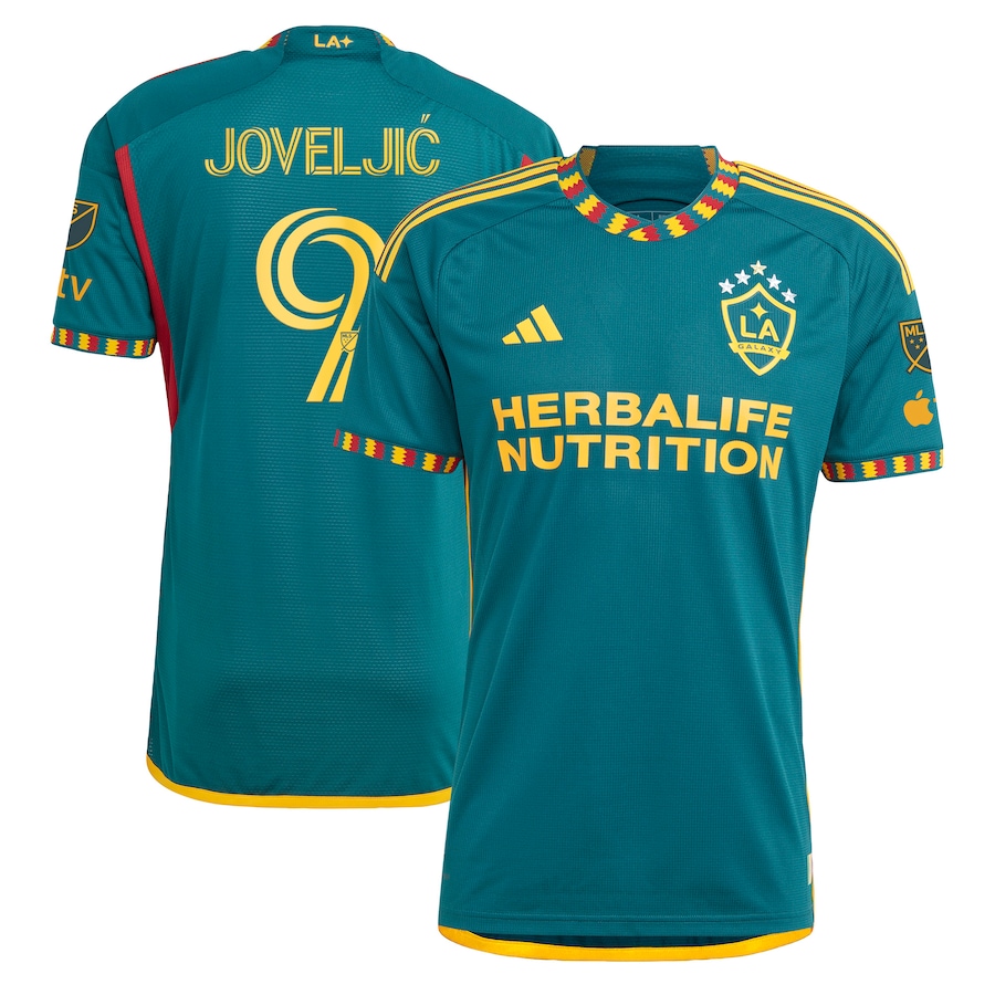 Men's LA Galaxy Dejan Joveljic adidas Green 2023 LA Kit Authentic Player Jersey - Jersey