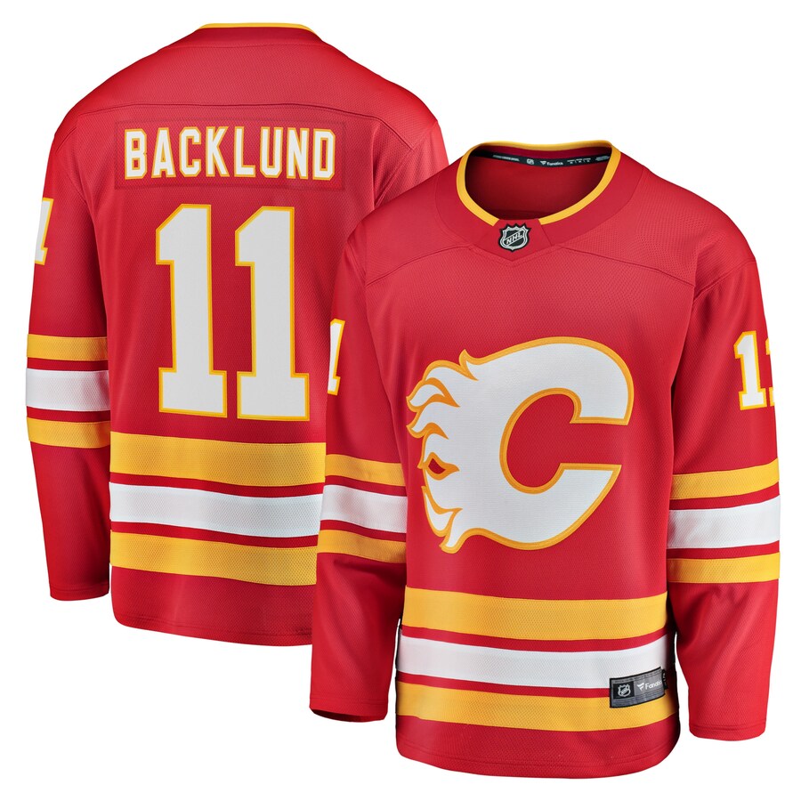Men's Calgary Flames Mikael Backlund Fanatics Branded Red Home Breakaway Player Jersey - Jersey