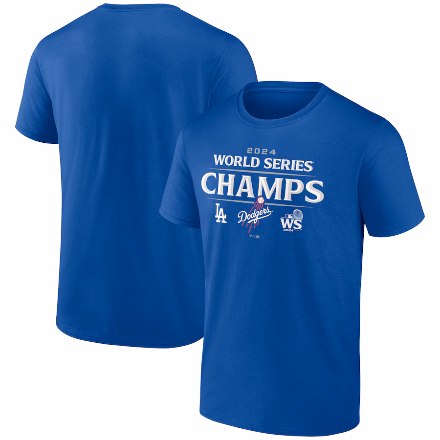 Men's Los Angeles Dodgers Fanatics Royal 2024 World Series Champions Official Logo T-Shirt - Jersey