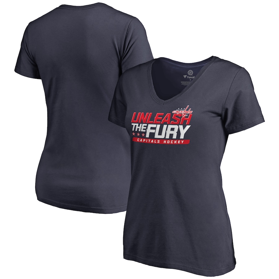 Women's Washington Capitals Navy Hometown Collection The Fury V-Neck T-Shirt - Jersey
