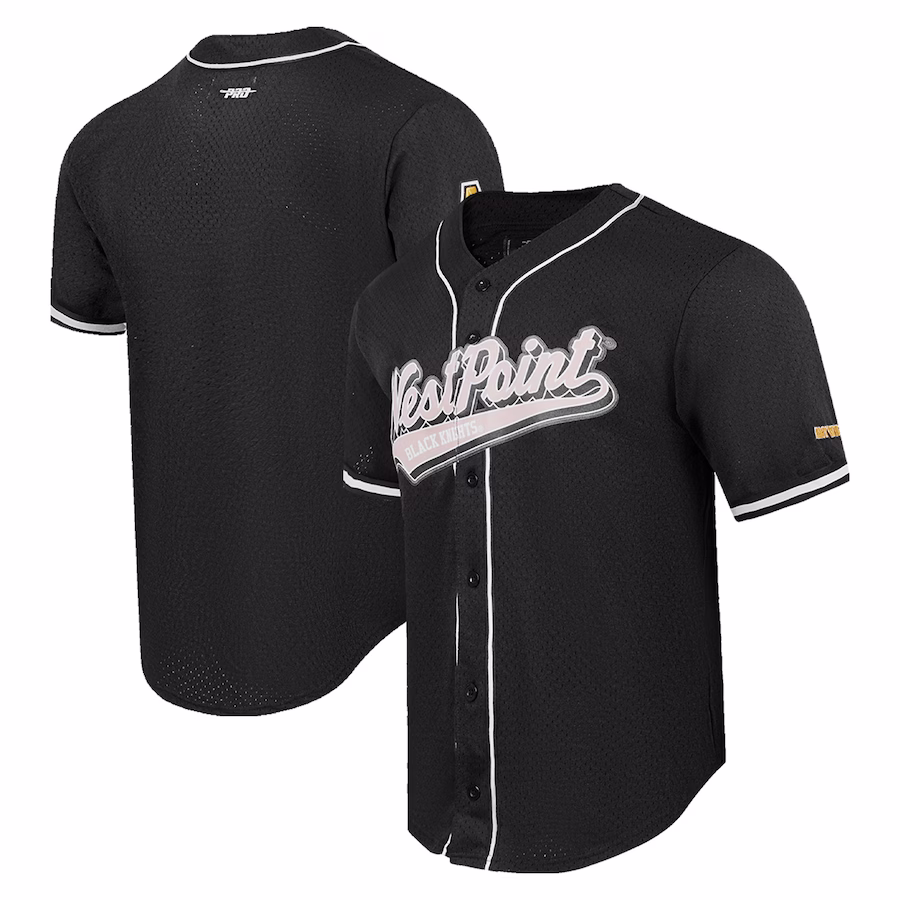 Army Black Knights Pro Standard Mesh Full-Button Replica Baseball Jersey - Black - Jersey