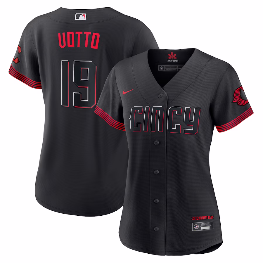 Women's Cincinnati Reds Joey Votto Nike Black City Connect Replica Player Jersey - Jersey