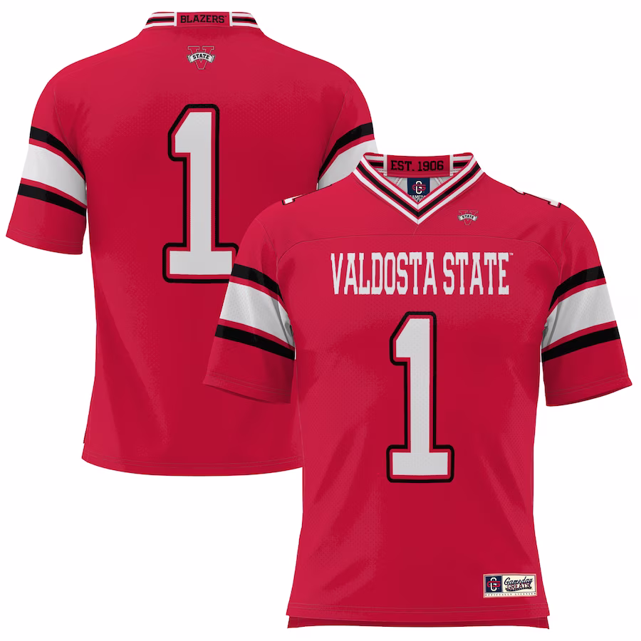 #1 Valdosta State Blazers GameDay Greats Endzone Football Jersey - Red - Jersey