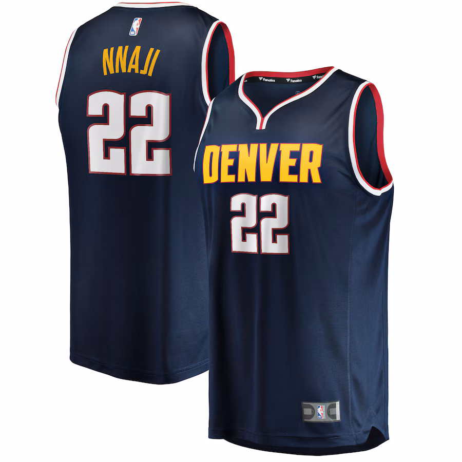 Men's Denver Nuggets Zeke Nnaji Fanatics Navy 2021/22 Fast Break Replica Jersey - Icon Edition - Jersey