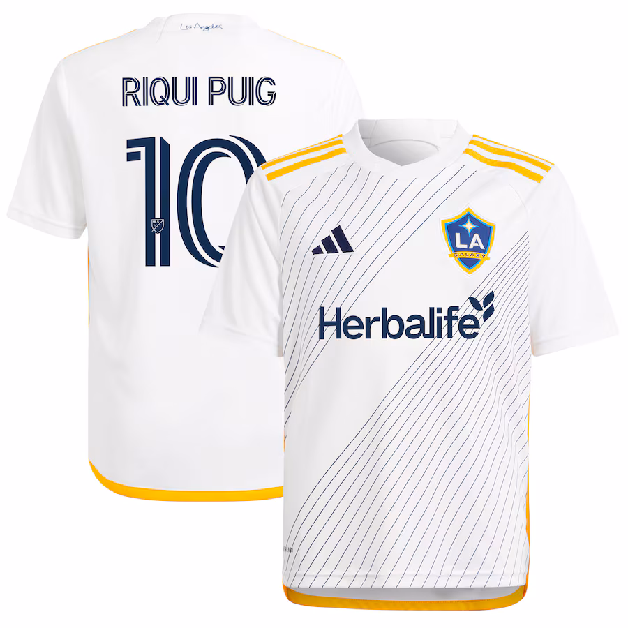 Youth LA Galaxy Riqui Puig adidas White 2024 Angeleno Kit Replica Player Jersey - Jersey