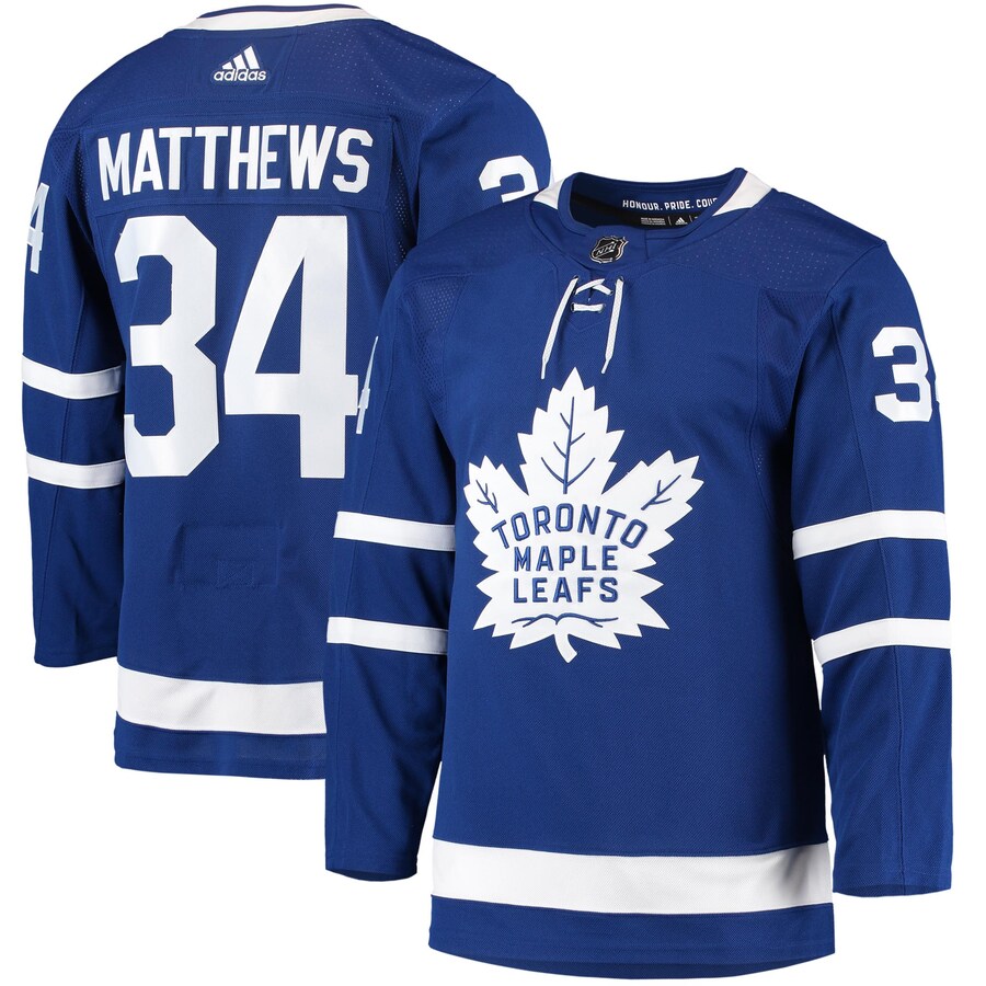 Men's Toronto Maple Leafs Auston Matthews adidas Blue Home Primegreen Authentic Pro Player Jersey - Jersey
