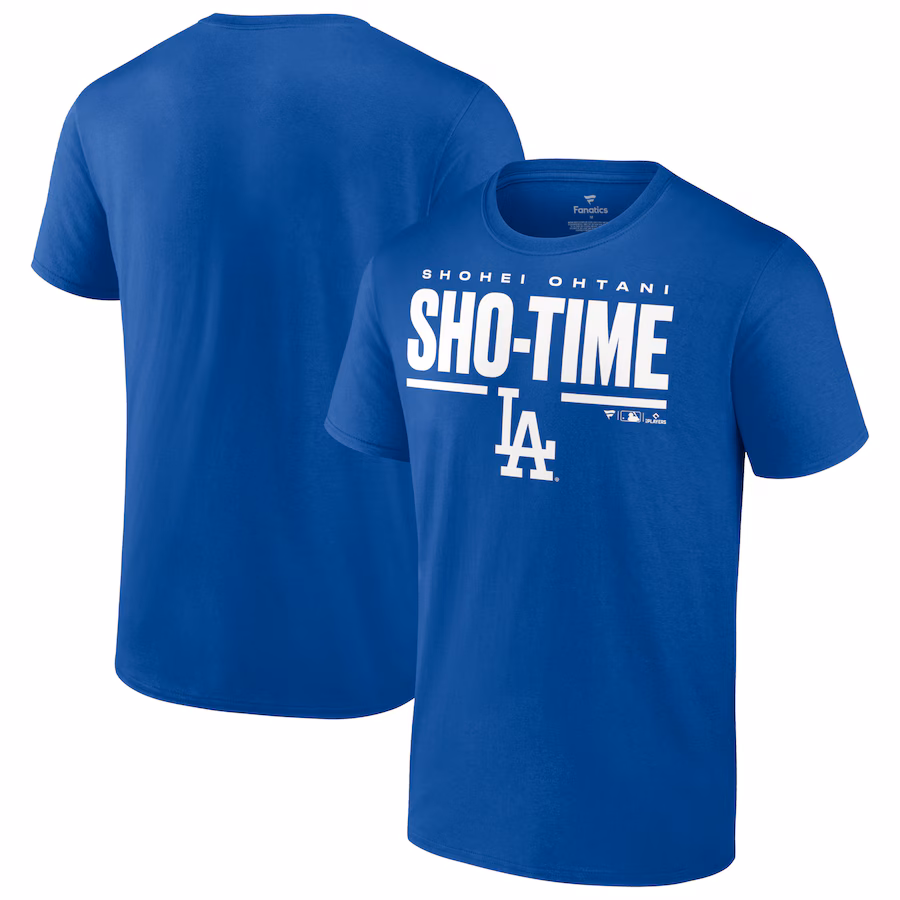 Men's Los Angeles Dodgers Shohei Ohtani Royal Sho-Time Horizontal T-Shirt - Jersey