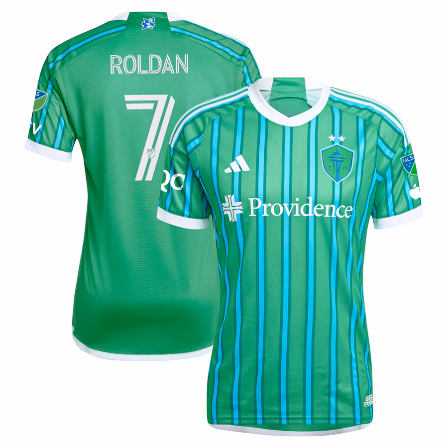 Men's Seattle Sounders FC Cristian Roldan adidas Green 2024 The Anniversary Kit Authentic Player Jersey - Jersey