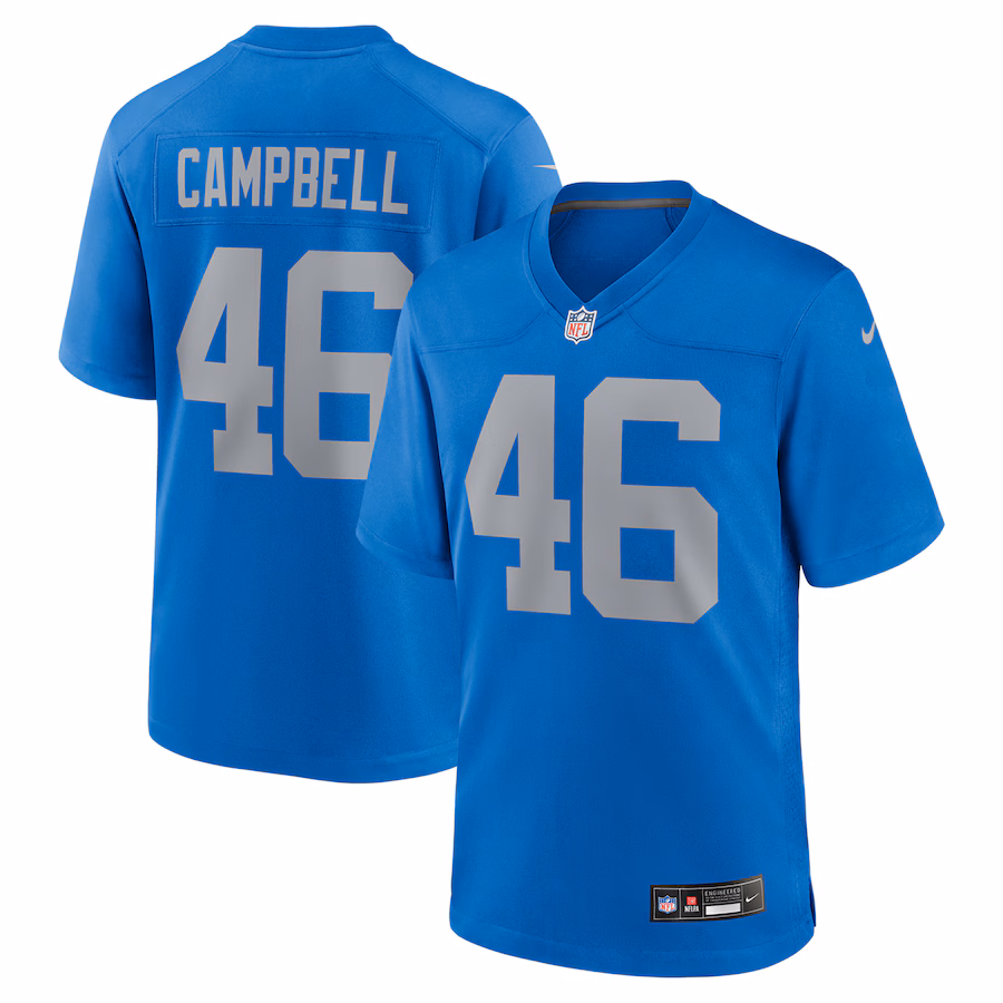 Men's Detroit Lions Jack Campbell Nike Blue Alternate Game Jersey - Jersey