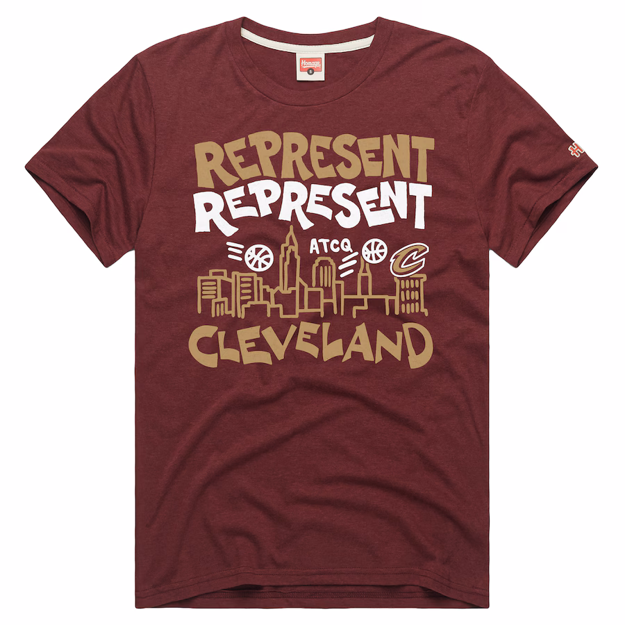 Homage  Cleveland Cavaliers Unisex Wine A Tribe Called Quest x NBA Represent Tri-Blend T-Shirt - Jersey