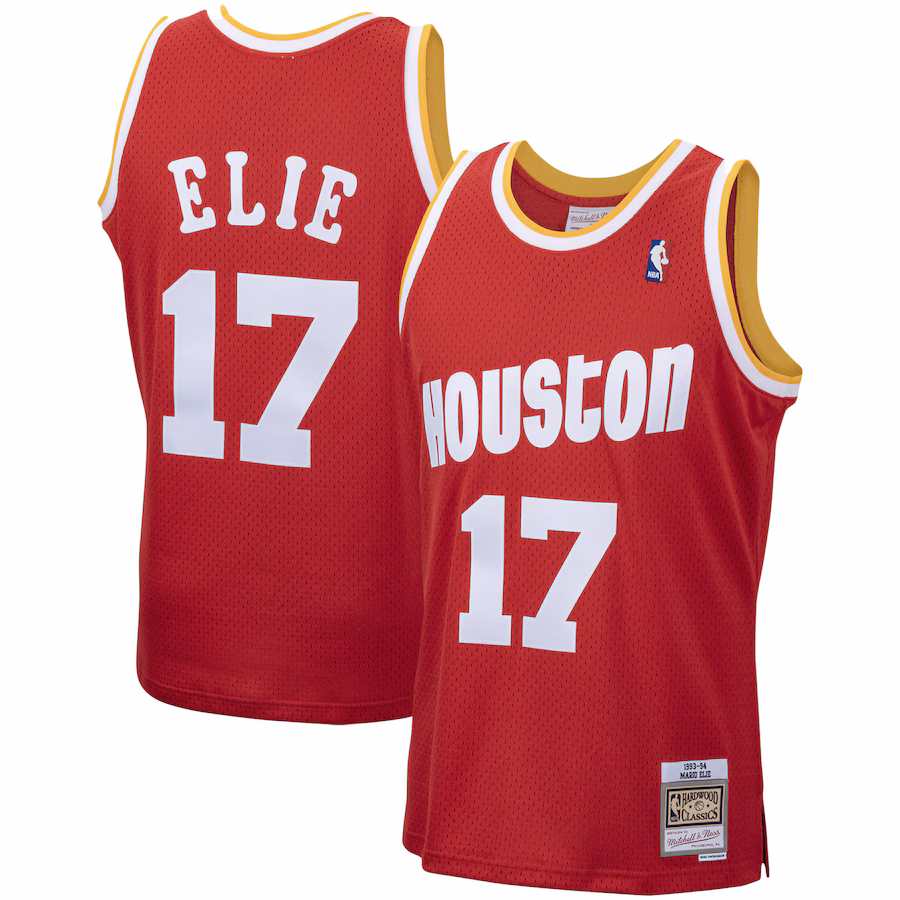 Men's Houston Rockets Mario Elie Mitchell & Ness Red 1993/94 Hardwood Classics Swingman Jersey - Jersey