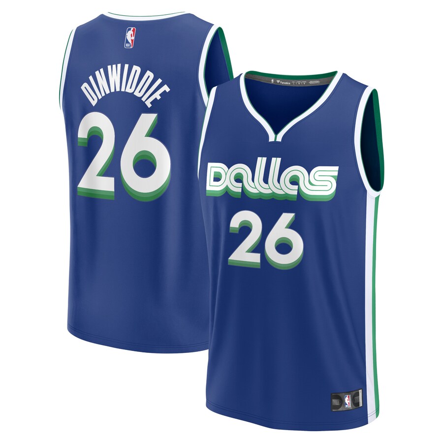 Men's Dallas Mavericks Spencer Dinwiddie Fanatics Blue Fastbreak Jersey - City Edition - Jersey