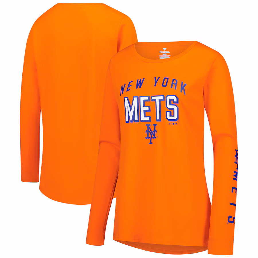 Women's New York Mets Fanatics Orange Team Long Sleeve T-Shirt - Jersey