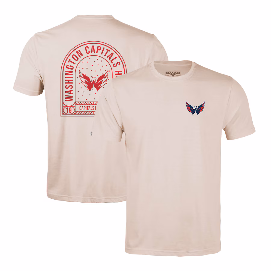 Men's Washington Capitals Levelwear Khaki Richmond Stained Glass T-Shirt - Jersey